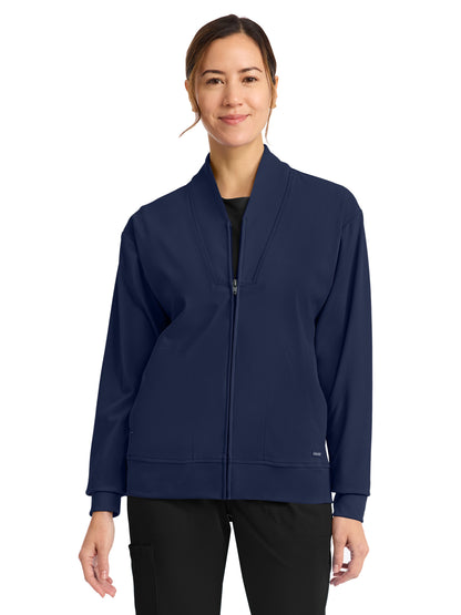 Women's 2-Pocket Warm-Up Jacket - CK353 - Navy