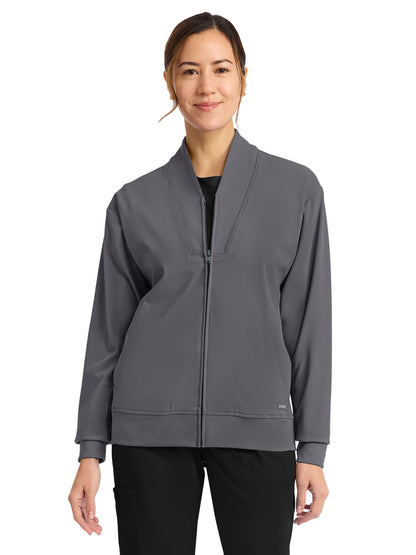 Women's 2-Pocket Warm-Up Jacket - CK353 - Pewter