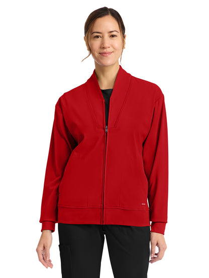 Women's 2-Pocket Warm-Up Jacket - CK353 - Red