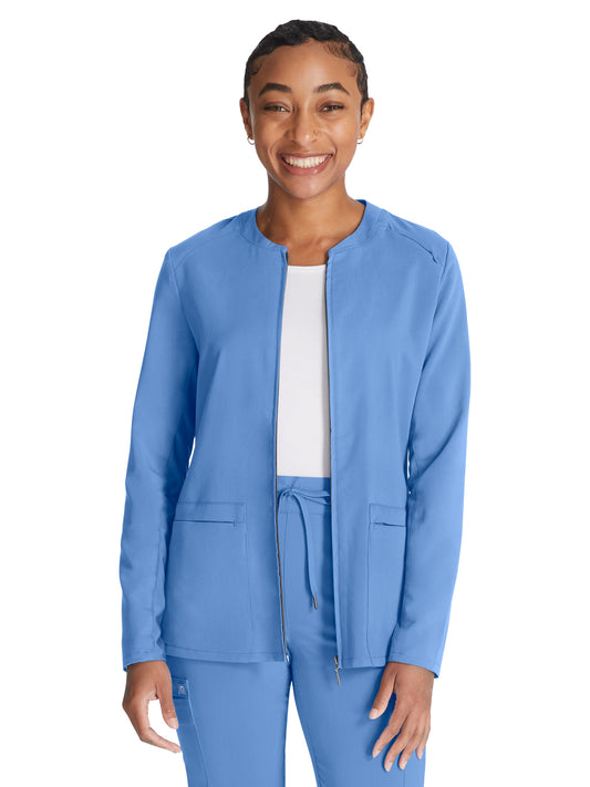 Women's Zip Front Scrub Jacket - CK356A - Ciel