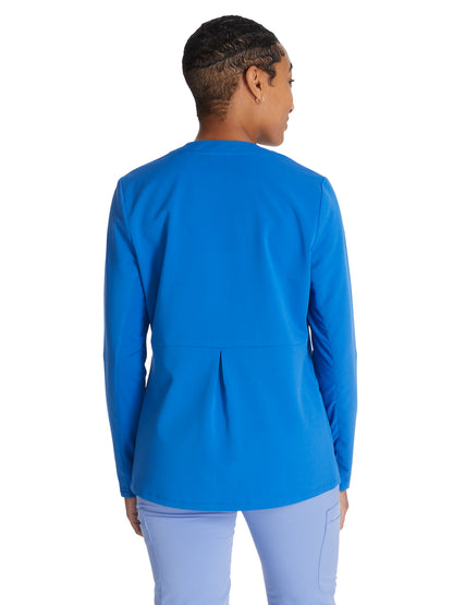 Women's Zip Front Scrub Jacket - CK356A - Royal