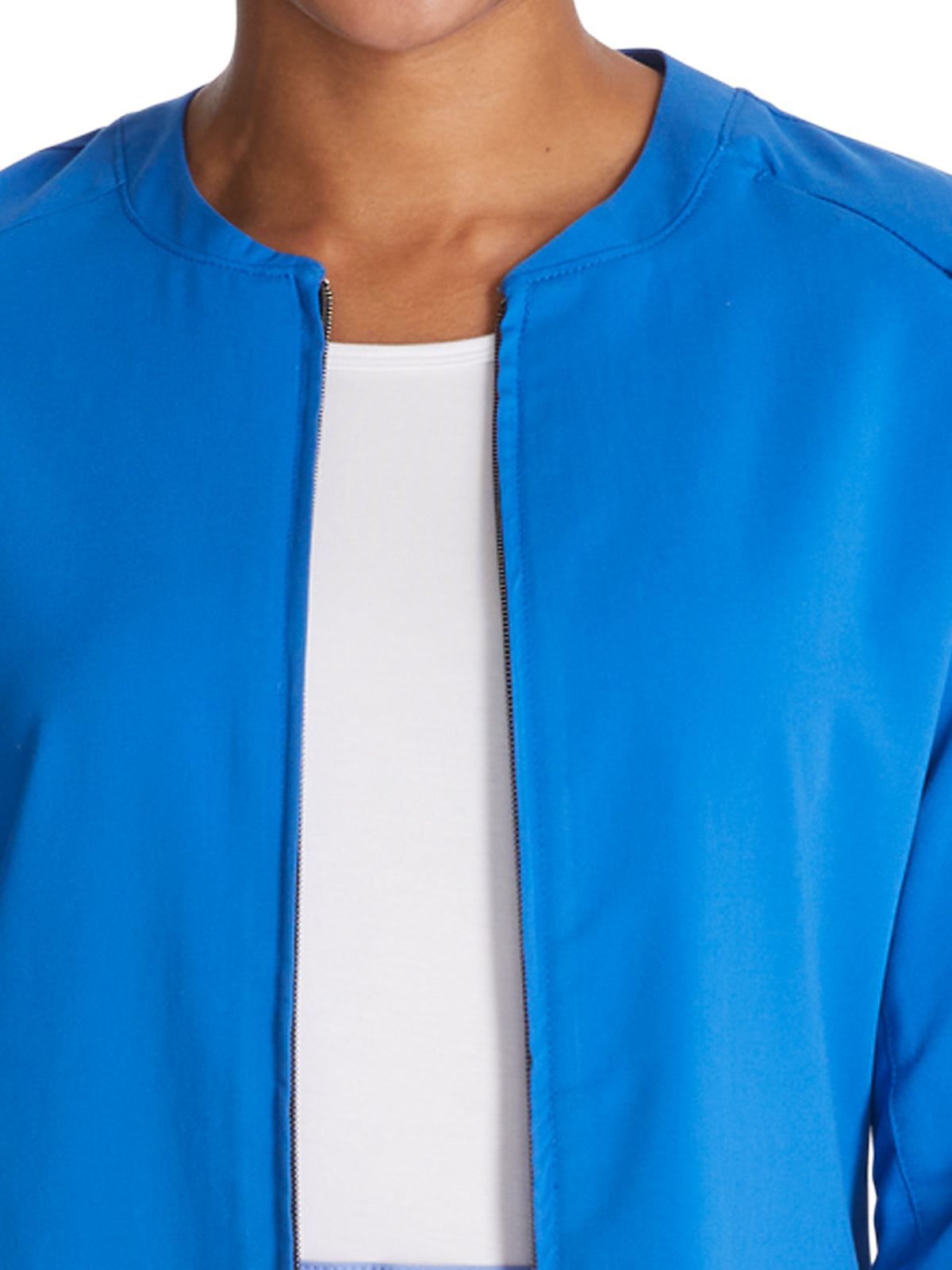 Women's Zip Front Scrub Jacket - CK356A - Royal