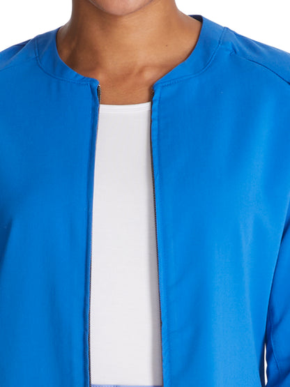 Women's Zip Front Scrub Jacket - CK356A - Royal