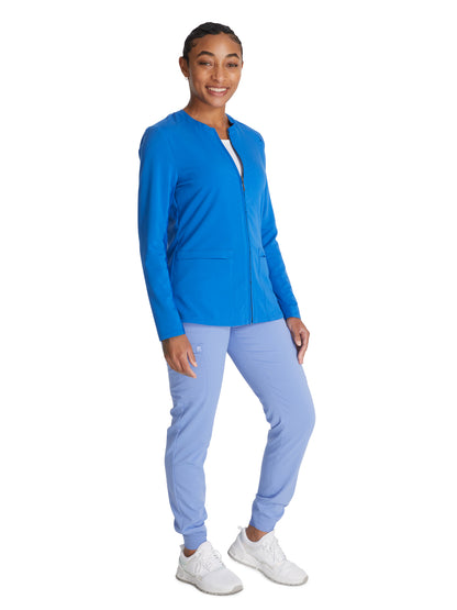 Women's Zip Front Scrub Jacket - CK356A - Royal