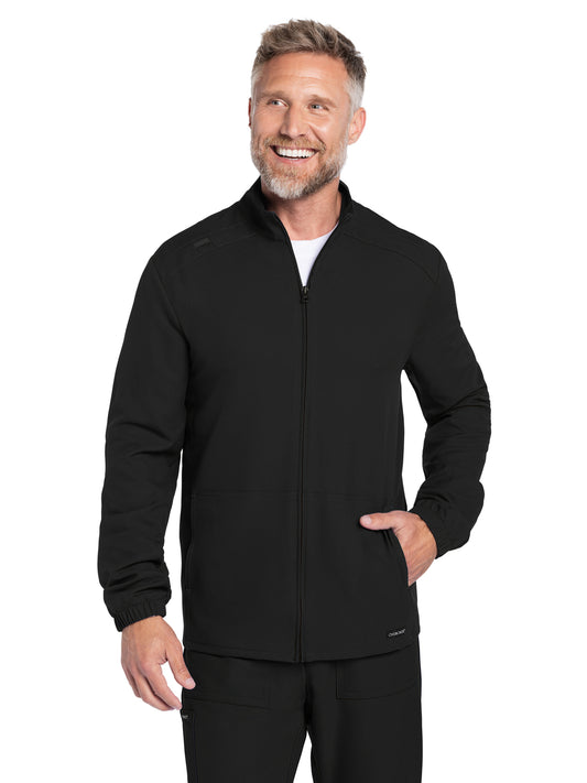 Men's 2-Pocket Zip Front Jacket - CK359A - Black