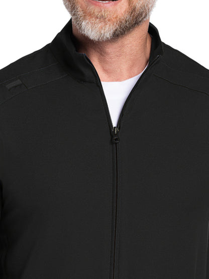 Men's 2-Pocket Zip Front Jacket - CK359A - Black