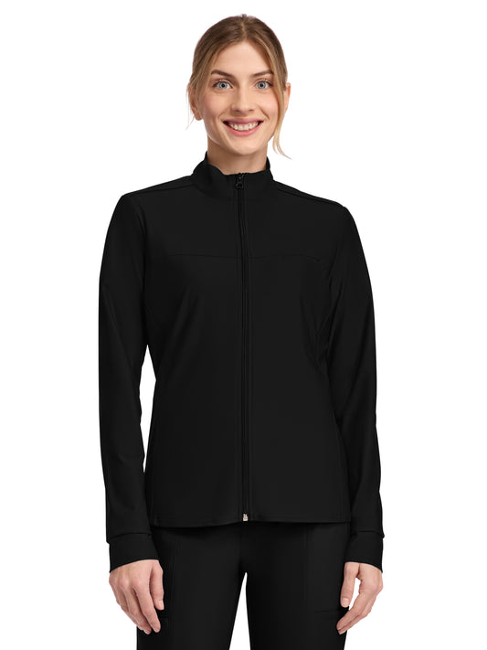 Women's 3-Pocket Warm-up Jacket - CK381 - Black