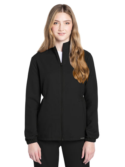 Women's 2-Pocket Zip Front Jacket - CK391A - Black