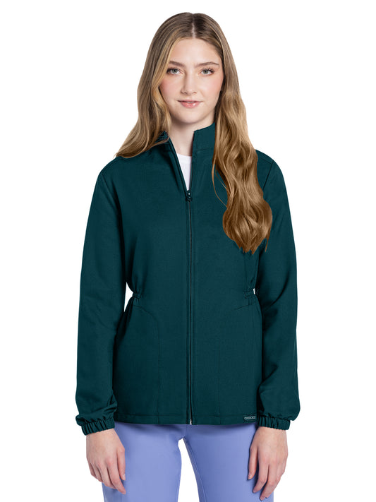 Women's 2-Pocket Zip Front Jacket - CK391A - Caribbean Blue
