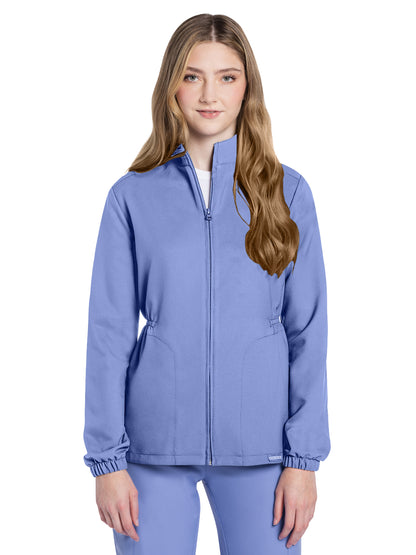 Women's 2-Pocket Zip Front Jacket - CK391A - Ciel