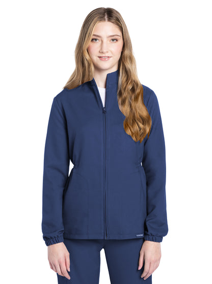 Women's 2-Pocket Zip Front Jacket - CK391A - Navy