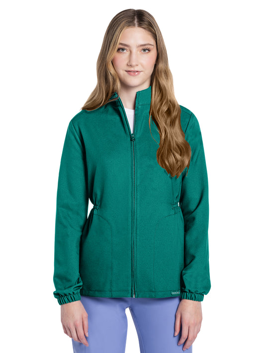 Women's 2-Pocket Zip Front Jacket - CK391A - Teal Blue