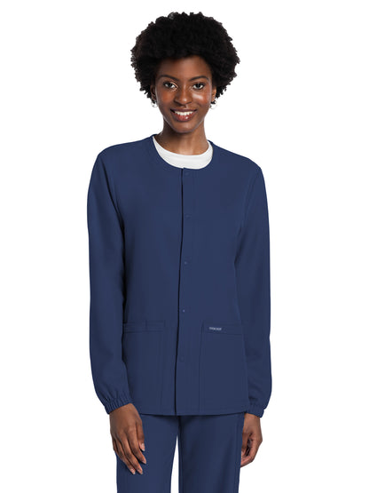 Unisex 2-Pocket Snap Front Jacket - CK393A - Navy