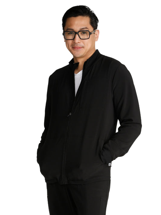 Men's 3-Pocket Zip Front Jacket - CK394A - Black