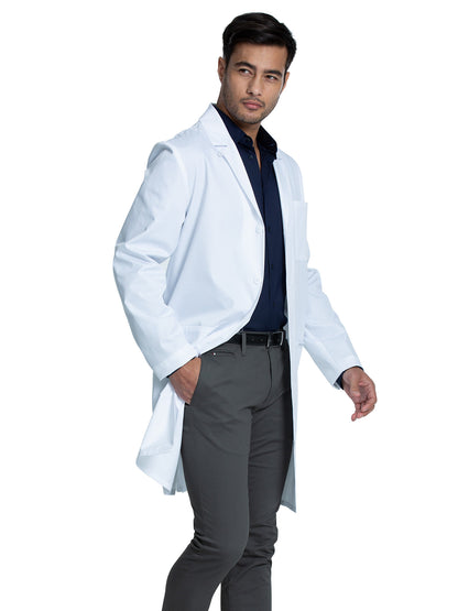 Men's Three-Pocket 38" Full-Length Lab Coat - CK412 - White