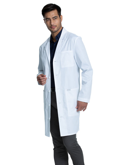 Men's Three-Pocket 38" Full-Length Lab Coat - CK412 - White