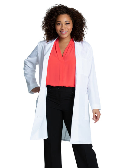 Women's Three-Pocket 37" Full-Length Lab Coat - CK421 - White