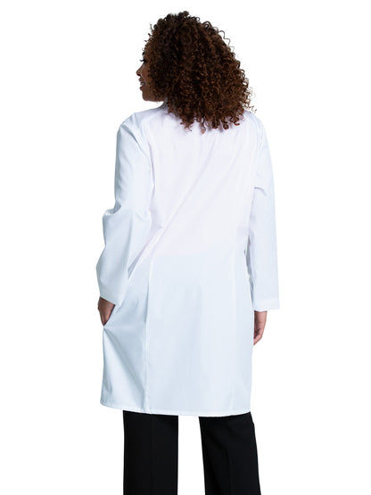 Women's Three-Pocket 37" Full-Length Lab Coat - CK421 - White