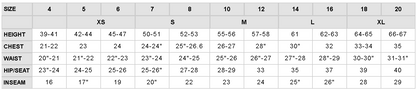 SIZECHART