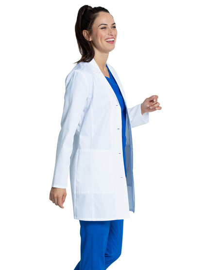 Women's Three-Pocket 33" Mid-Length Lab Coat - CK452 - White