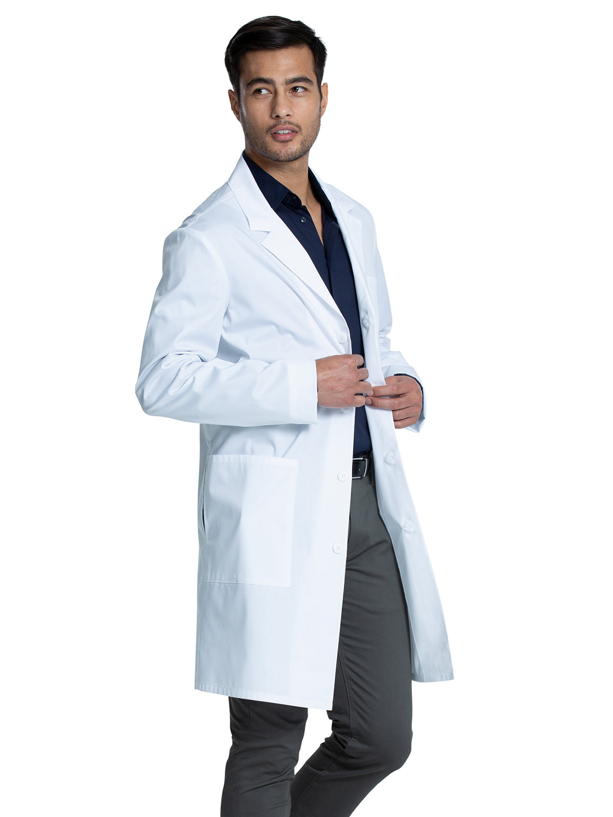 Unisex Three-Pocket 38" Full-Length Lab Coat - CK460 - White