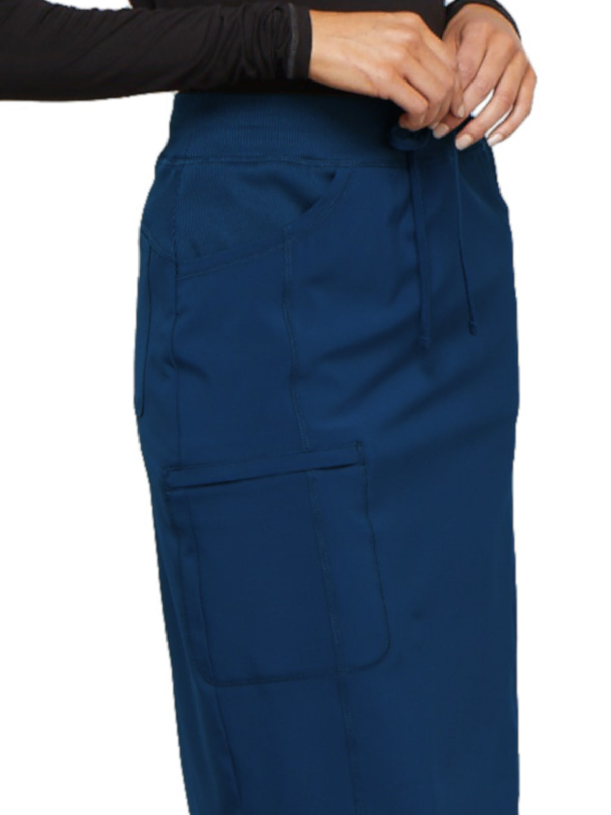 Women's 30" Tapered Drawstring Elastic Waistband Skirt - CK505A - Navy