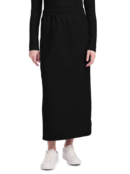 Women's 3-Pocket Elastic Waist Skirt - CK564A - Black