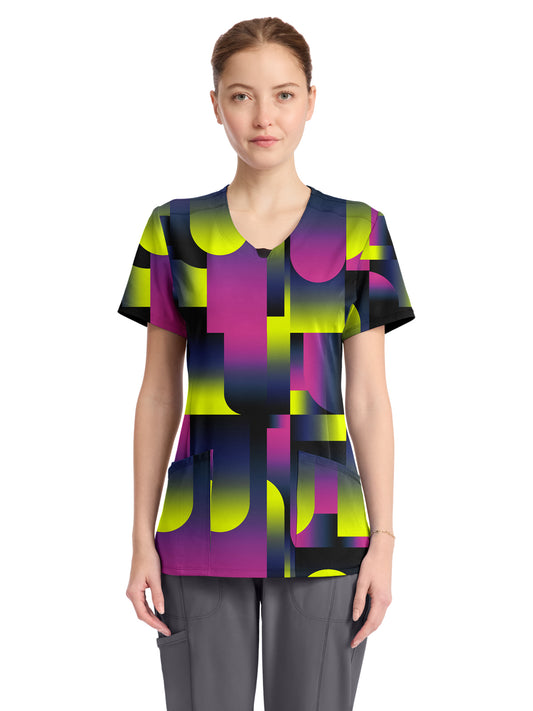 Women's Round Neck Print Top - CK609 - Portal