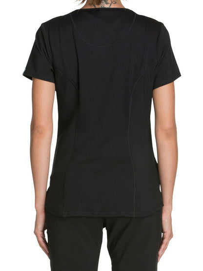 Women's 3-Pocket V-Neck Scrub Top - CK623A - Black