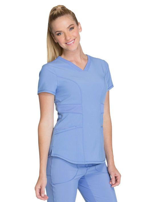 Women's 3-Pocket V-Neck Scrub Top - CK623A - Ciel