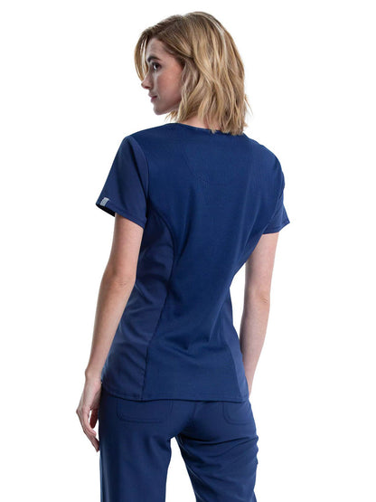 Women's 3-Pocket V-Neck Scrub Top - CK623A - Navy