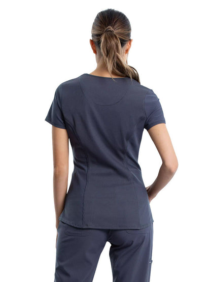 Women's 3-Pocket V-Neck Scrub Top - CK623A - Pewter