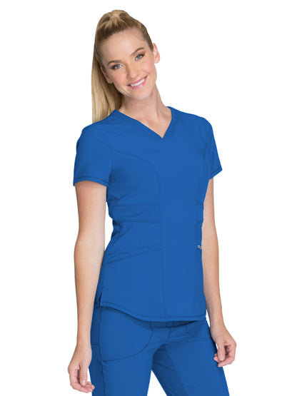 Women's 3-Pocket V-Neck Top - CK623A - Royal