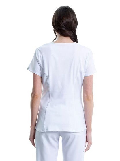 Women's 3-Pocket V-Neck Scrub Top - CK623A - White