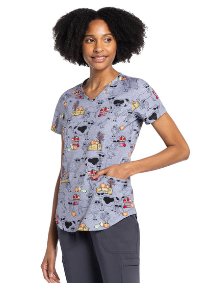 Women's V-Neck Print Top - CK637 - Country Crew