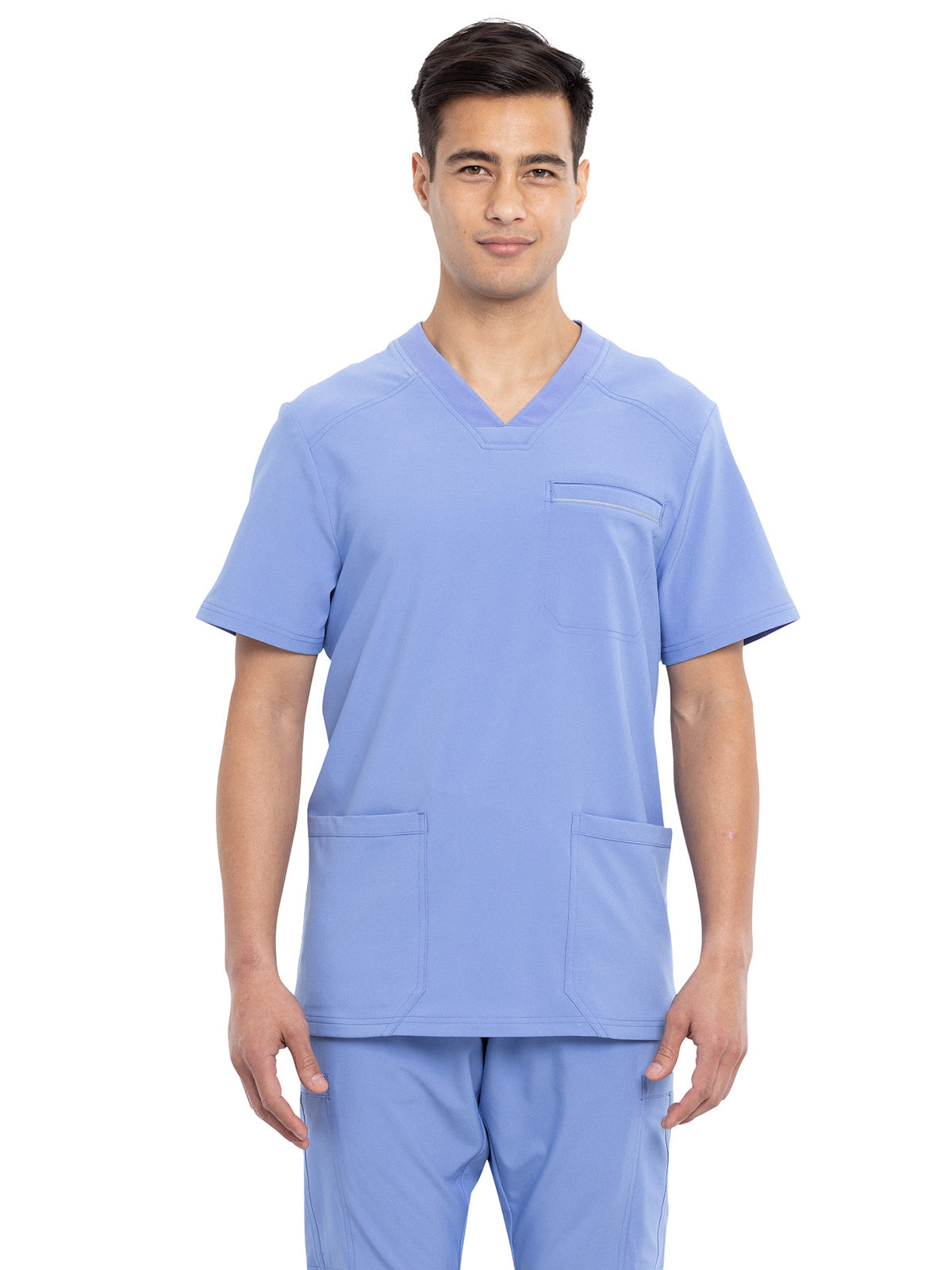 Men's Four-Pocket V-Neck Scrub Top - CK661 - Ciel