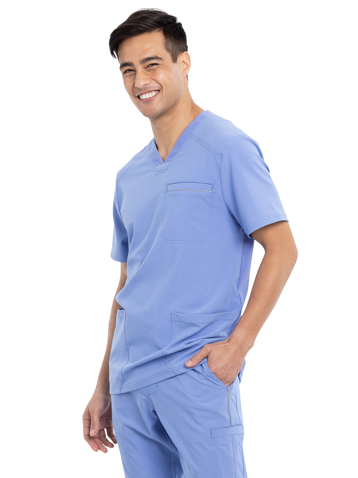 Men's Four-Pocket V-Neck Scrub Top - CK661 - Ciel