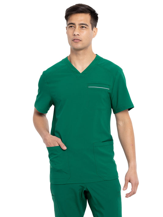 Men's Four-Pocket V-Neck Scrub Top - CK661 - Hunter