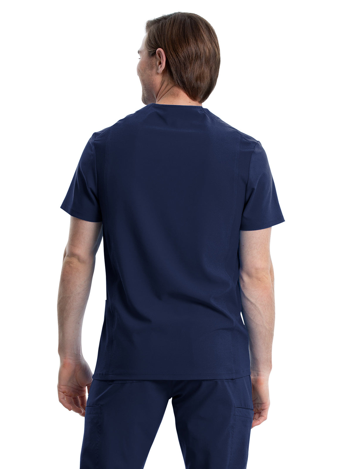 Men's Four-Pocket V-Neck Scrub Top - CK661 - Navy