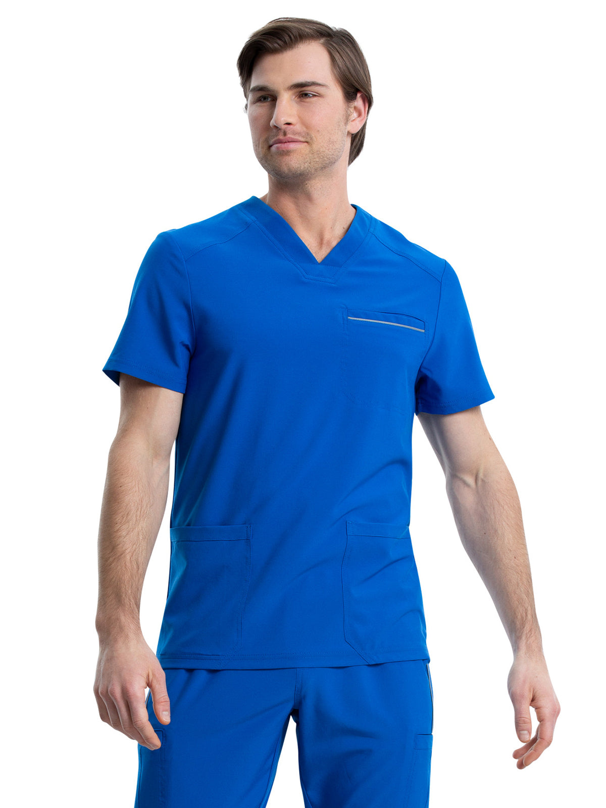 Men's Four-Pocket V-Neck Scrub Top - CK661 - Royal