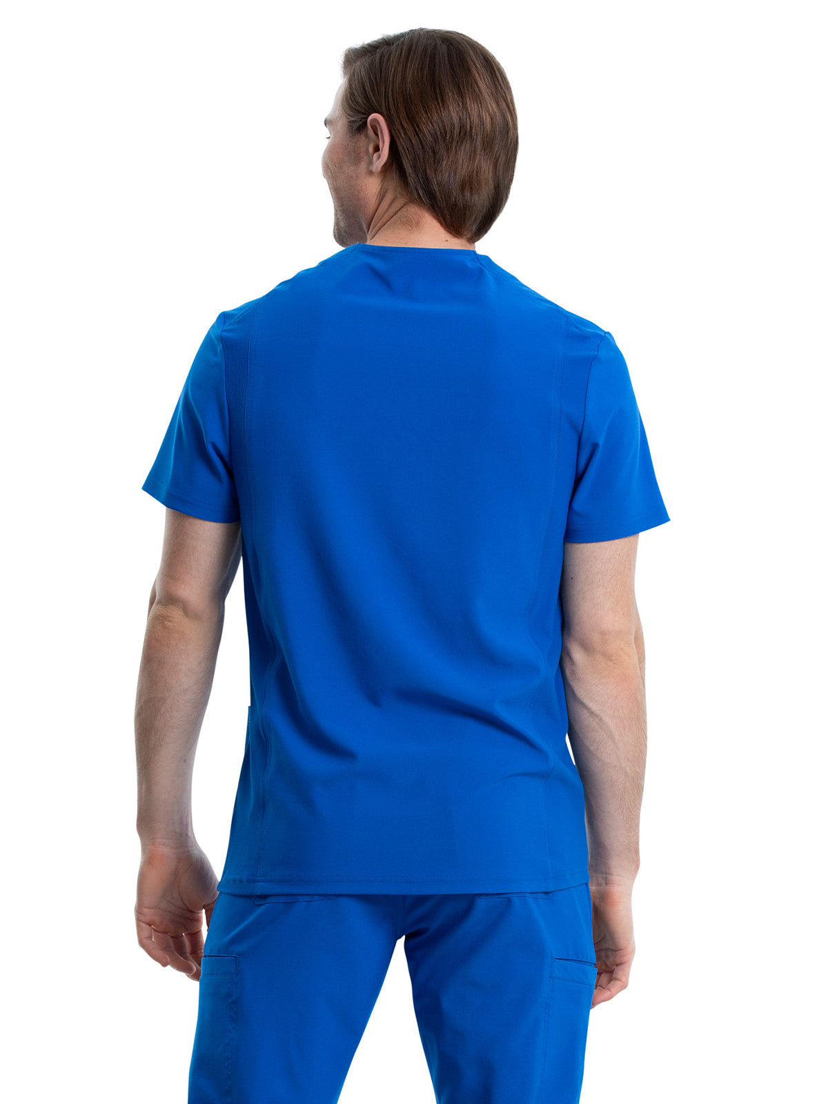 Men's Four-Pocket V-Neck Scrub Top - CK661 - Royal