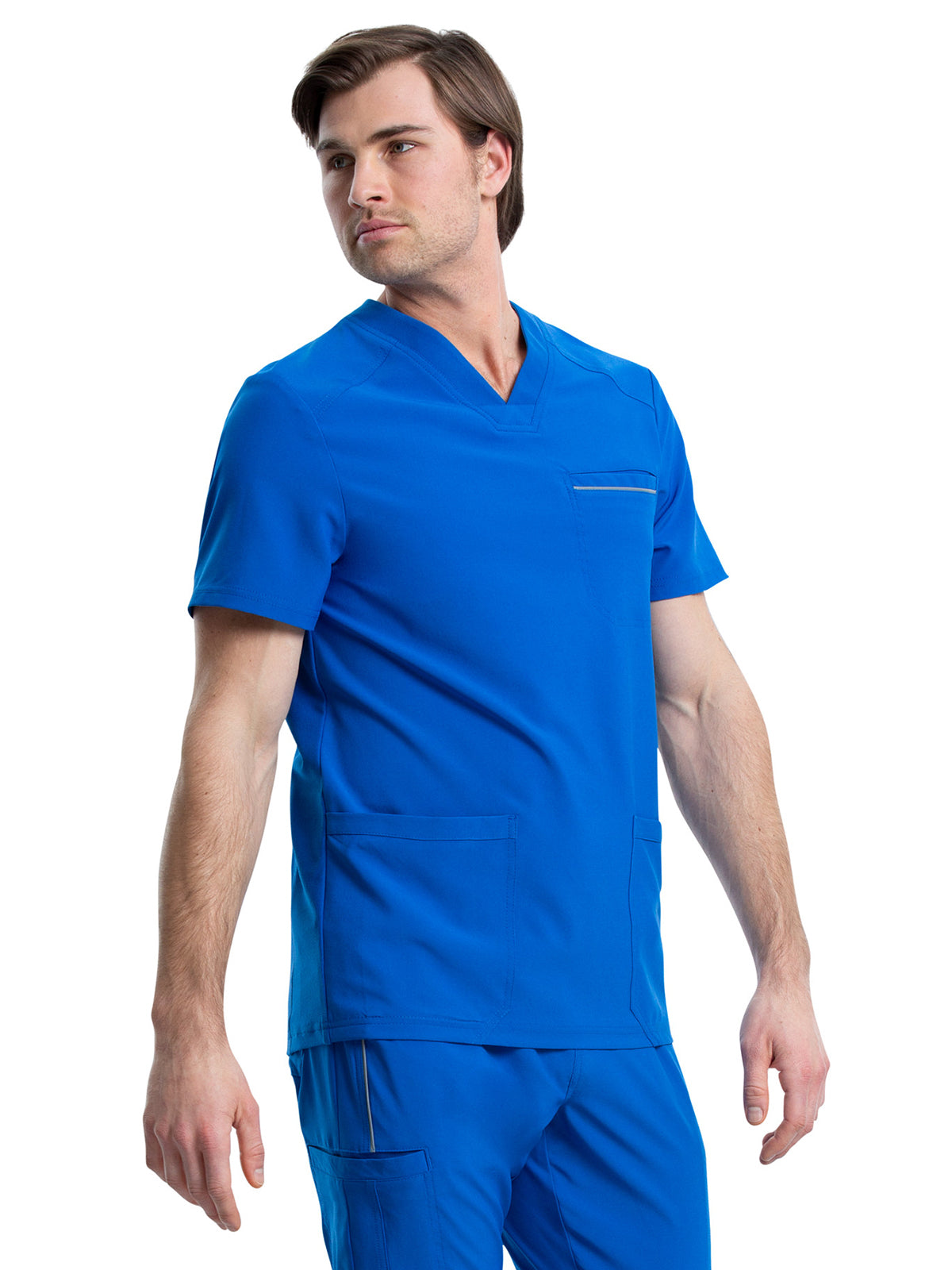 Men's Four-Pocket V-Neck Scrub Top - CK661 - Royal