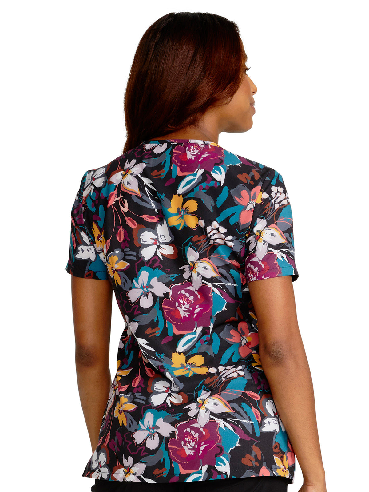 Women's V-Neck Print Top - CK678 - Artful Blooms