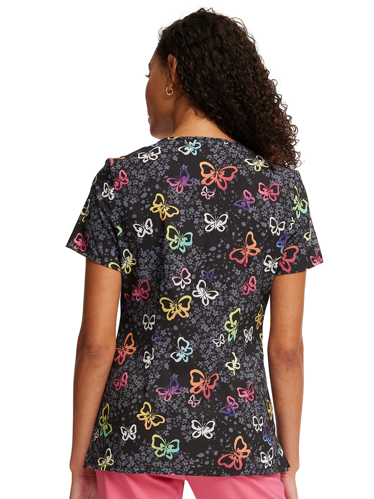 Women's V-Neck Print Top - CK678 - Garden Flutter