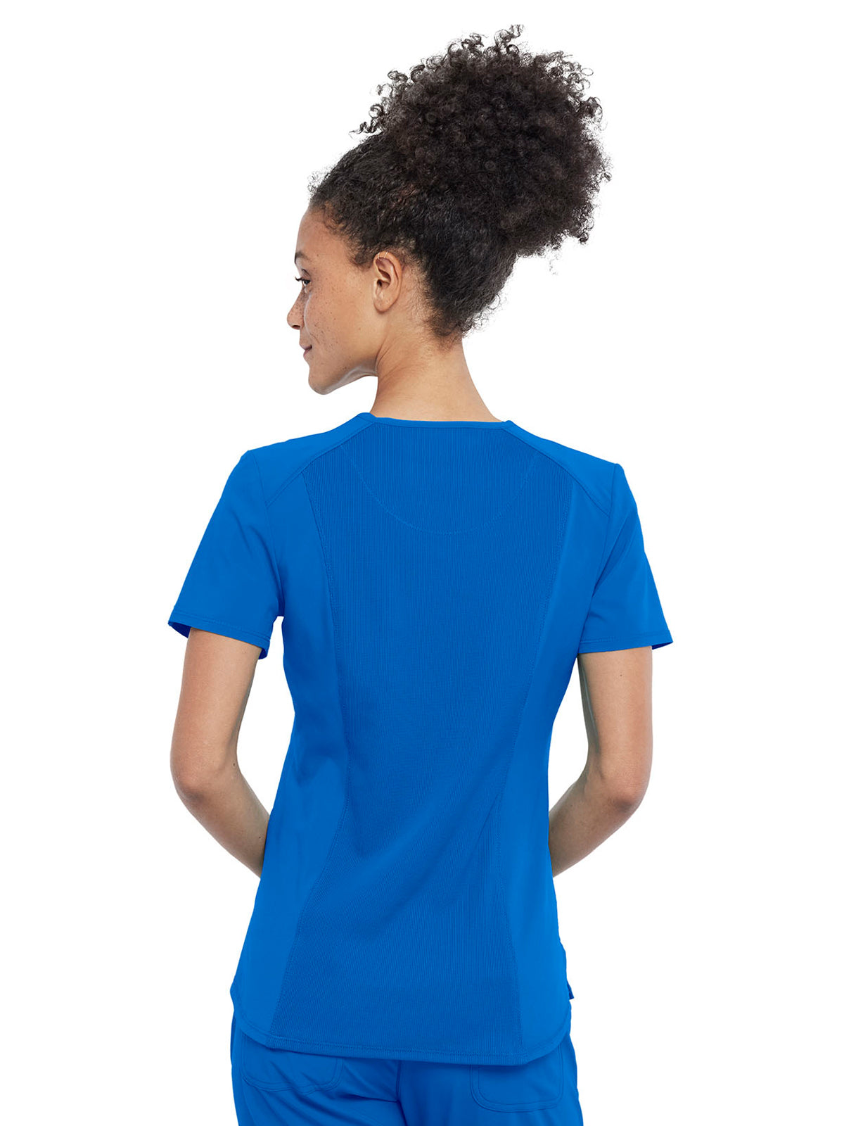 Women's Left Chest Pocket Tuckable V-Neck Top - CK687A - Royal