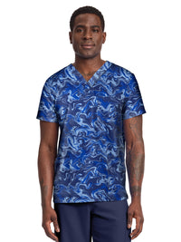 Unisex V-Neck Print Top - CK691 - Halftone Camo