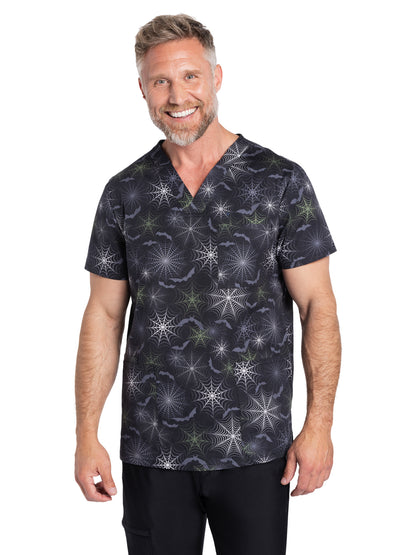 Unisex V-Neck Print Top - CK691 - Night Webs