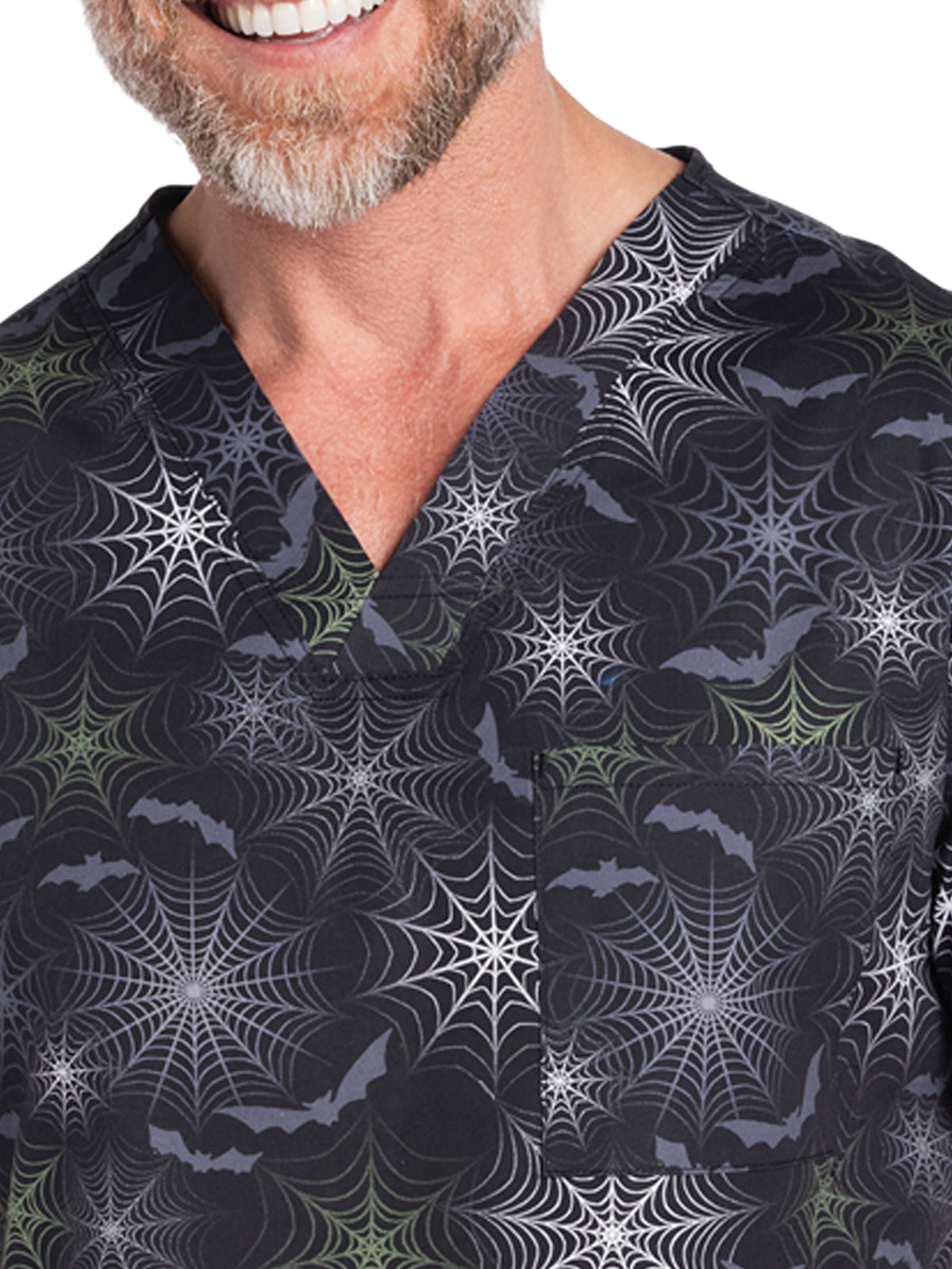 Unisex V-Neck Print Top - CK691 - Night Webs