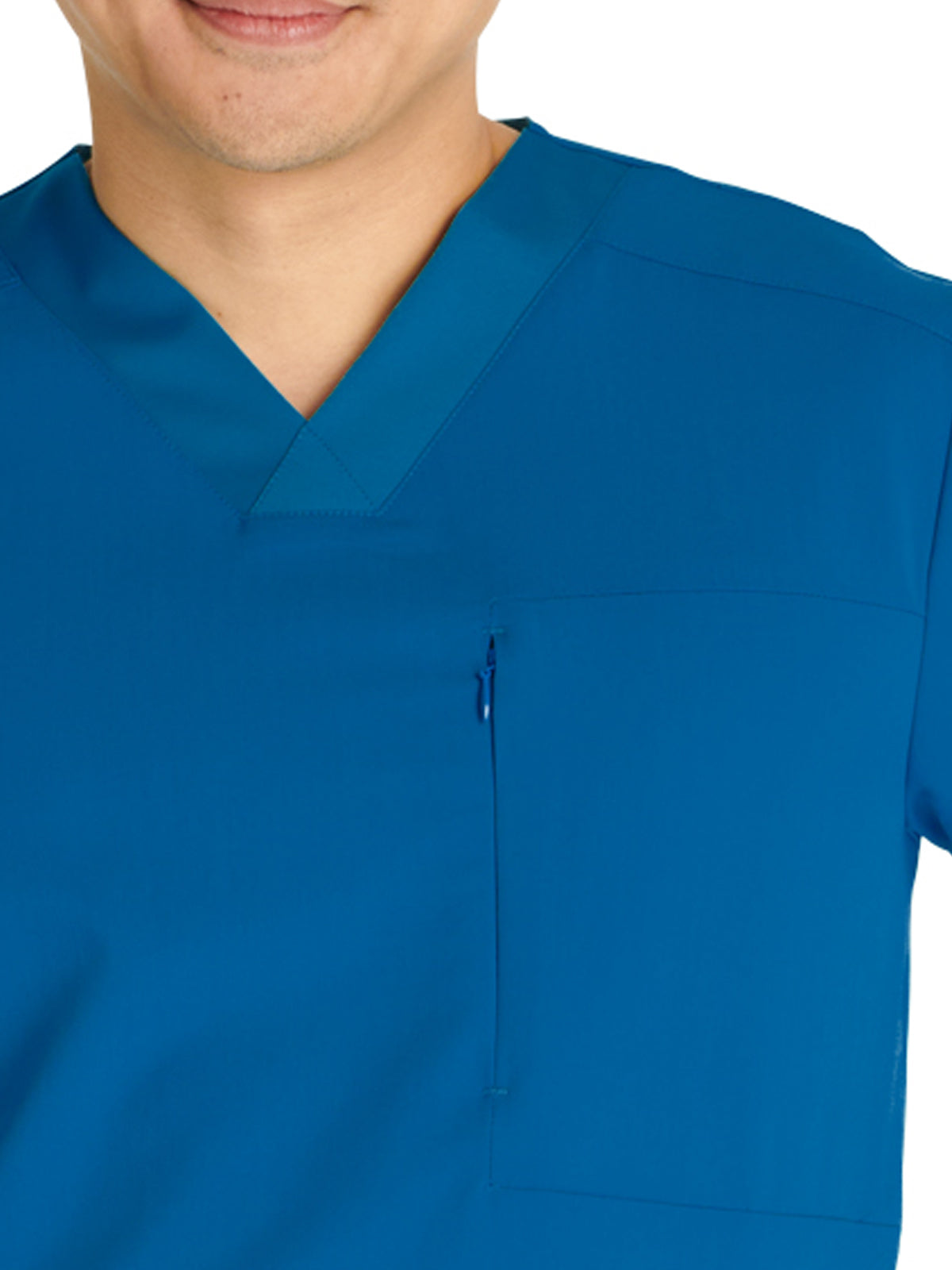 Men's V-Neck Scrub Top - CK718A - Caribbean Blue