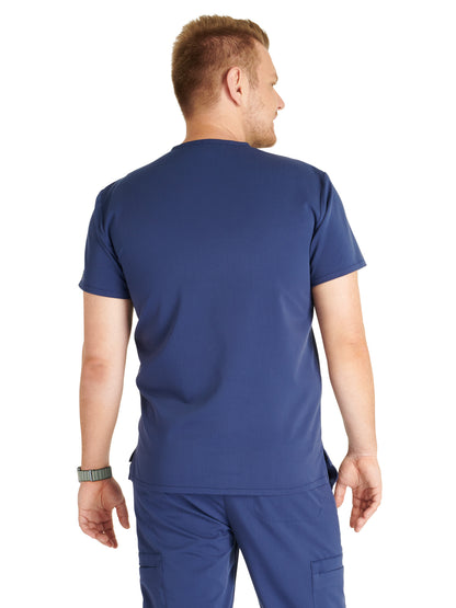 Men's V-Neck Scrub Top - CK718A - Navy